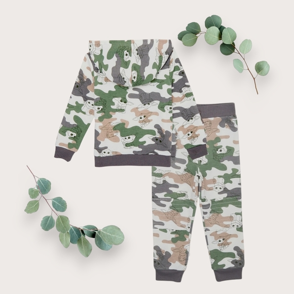 Star Wars The Mandalorian Baby Yoda FleeceHoodie and Joggers Set - Picture 3 of 4